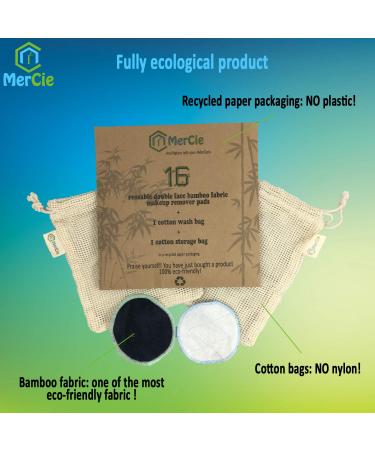 Washamms Reusable Bamboo Cosmetic Pads | 16 Eco-Friendly Pads + 2 Cotton Bags | Ultra-Rich Makeup Remover | Sustainable Packaging - Buy Online on GoSupps.com