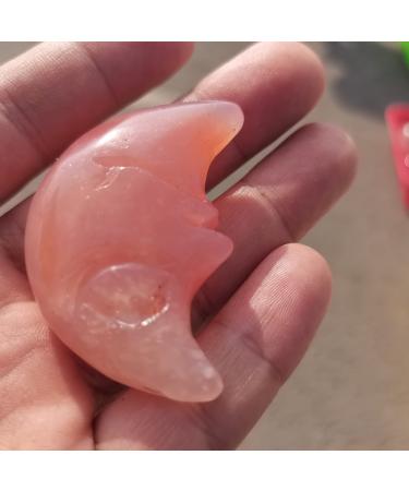 Home Decor Natural Agate Geode Moon Shaped Crystal Cluster Half Moon Agate Geode Carved Crystal Stones Reiki Natural Stones and Minerals Gifts Natural Crystal Crystal (Size : 1pcs)