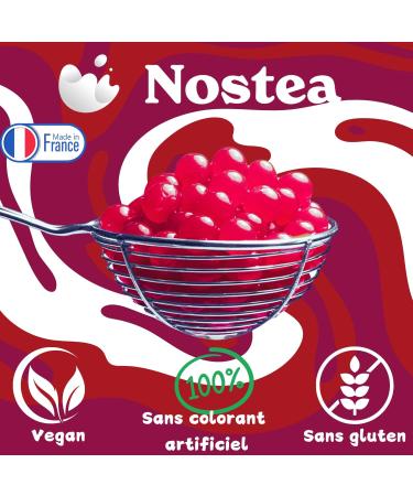 Nostea - Raspberry Bubble Tea Beads - Popping Boba Gluten Free - Fruit Juice Beads for Tea Drinks Dessert - Made in France - 450g - Buy Online on GoSupps.com