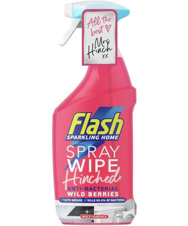 Flash Sparkling Home Spray Wipe&Done Hinched Antibacterial Multi-Surface Cleaner 800ml Wild Berries Scent + for You: Cleaning Cloth + Scourer sponge + Organza Small Bag - Buy Online on GoSupps.com
