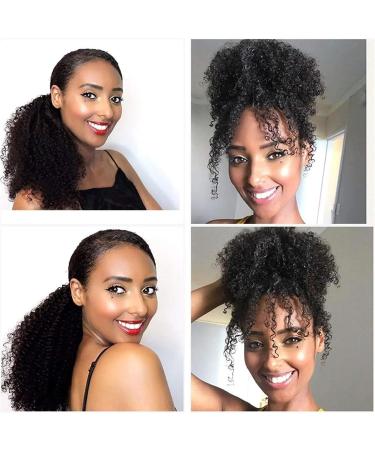 Afro Puff Drawstring Ponytail Real Human Hair Kinky Curly Ponytail Extension for Black Women Natural Color Clip in Curly Ponytail Remy Hair Pieces (Size : 22inches) - Buy Online on GoSupps.com