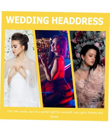 Mikinona 1pc Hair Comb Bride Headdress for Wedding Hair Accessories Bridal Floral Hair Headpiece Hair Clip Bride Wedding Headdress Cloth Artificial Flower Wedding Dress Bridegroom - Buy Online on GoSupps.com
