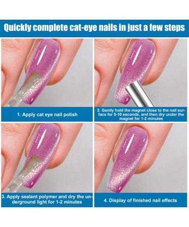 Cat Eye Nail Magnet Rods 5.9in Double-Head Cat Eye Magnet Art Stick Magnetic Nail Magnet Plate Pen for 3D Cat Eye Gel Polish Tool Accessories for Nail Studio Salon Home - Buy Online on GoSupps.com