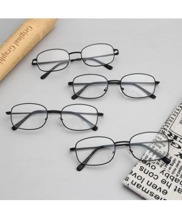 Eyekepper Metal Frame Reading Glasses 4 Pack - Spring Hinge +4.00 - Stylish Black Eyewear for All - Buy Online on GoSupps.com