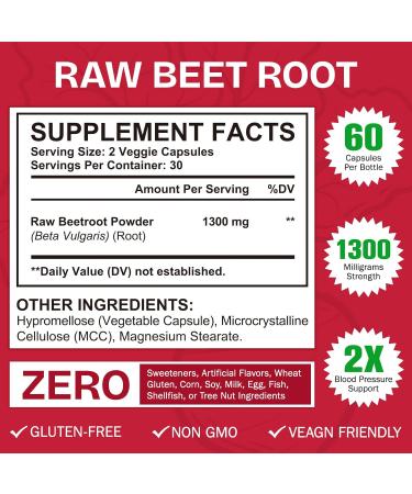Beet Root Capsules Organic Beetroot Capsules 60 Count Beetroot Supplement for Natural Energy Support Non-GMO Gluten Free 30-Day Supply - Buy Online on GoSupps.com