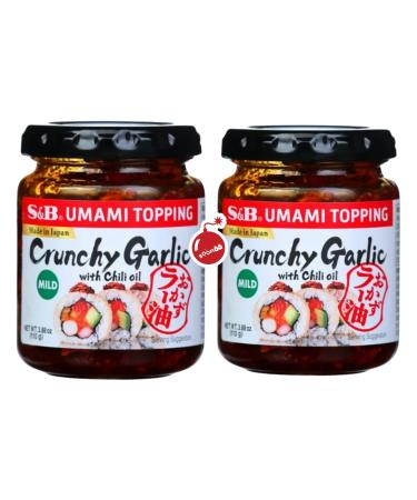 Pack 2 SB Chili Oil W/Crunchy Garlic 2x110g S&B Umami Topping Chili Crunch Oil Chili Crisp Chili Garlic Sauce - In BoomQQ Packaging
