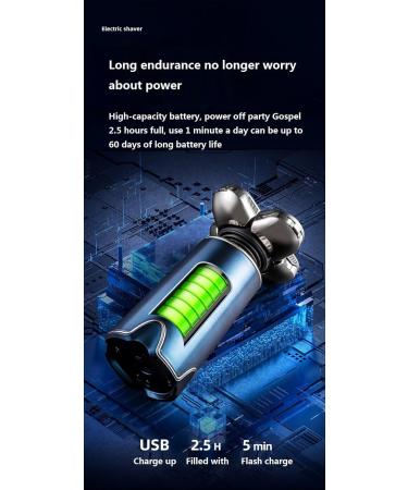 Detachable Head Shaver 5 in 1 Electric Shaver IPX6 Waterproof wet/dry rechargeable 5D floating head Rotating shaver Beauty kit (Dark blue suit) - Buy Online on GoSupps.com