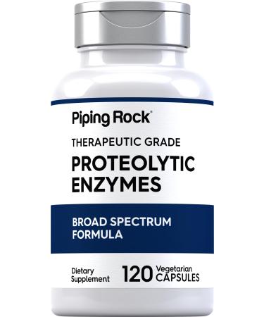 Piping Rock Proteolytic Enzymes Supplement | 120 Capsules | Broad Spectrum Complex | Vegetarian Non-GMO Gluten Free
