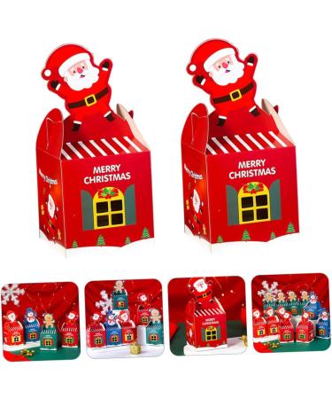LALAFINA 10pcs Boxes Christmas Wrapping Carton Paper Food Containers Xmas Christmas Goody Boxes Shopping Bag 9X8.5X8.5cm Red - Buy Online on GoSupps.com