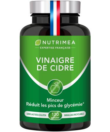 Apple Cider Vinegar - 1500 mg - With Chromium - Helps with Weight Loss Control Blood Sugar Levels - Alternative to Morosil - Neutral Flavor - 120 Vegan Capsules - Nutrimea - Made in France