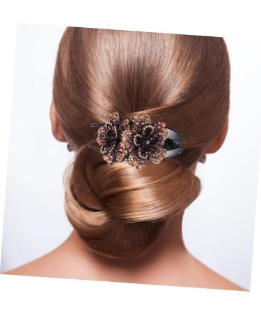 Angoily Hairpin Floral Hair Accessories Crystal Hair Comb Rhinestone Flower Hair Barrettes Crystal Headpiece Rhinestone Flower Hair Comb Barber Girl Miss Flowers Purple Resin Bottom Clip - Buy Online on GoSupps.com