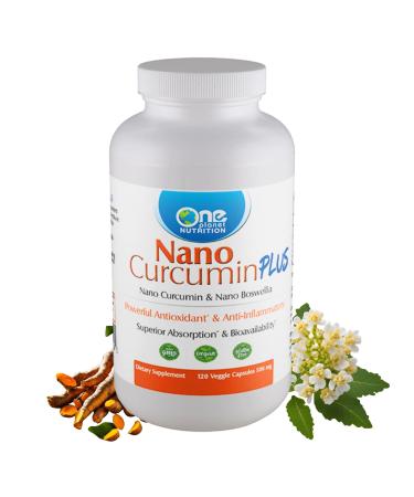 One Planet Nutrition Nano Curcumin Plus 500 mg Veggie Capsules (240 Servings) Nano Curcumin with Boswellia for High Absorption Supports Joint and Immune Health Non-GMO Vegan Gluten-Free