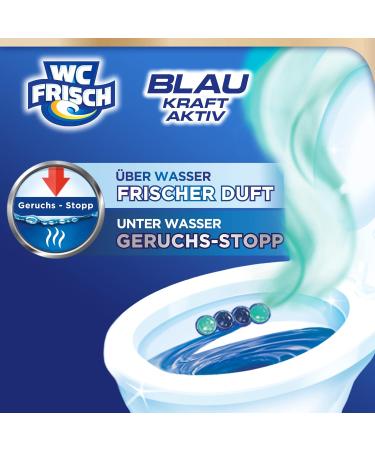 WC Frisch Kraft Aktiv Blue-Firers Ocean Freshness - 10-Pack Toilet Cleaner with Odor-Stop Formula & Fragrance Stones - Buy Online on GoSupps.com