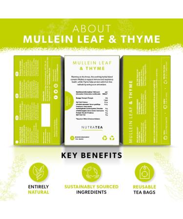 Nutra Tea Mullein & Thyme Herbal Tea 20 Bags - Lung & Throat Support - Buy Online on GoSupps.com