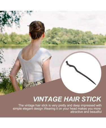 Minkissy Wood Hair Stick Chinese Hair Pin Japanese Hair Chopstick Retro Hair Accessories for Women Long Hair Bun As Shown 1 - Buy Online on GoSupps.com