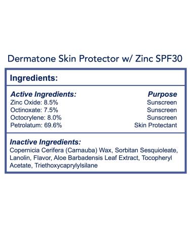 Dermatone Skin Protection Balm w/Zinc SPF 30 | Moisturizing & Barrier Creme | Heals & Repairs Dry Skin | Advanved Therapy Lips and Face Repair | 2-Pack 0.5 oz Tins 0.5 Ounce (Pack of 2) - Buy Online on GoSupps.com