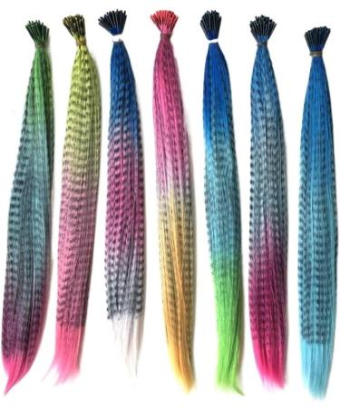 LNNXSZ Feather Hair Extension Kit 20strands 16inch 7 colors synthetic feather hair extensions for party (Color : T1B/4/30 Size : 16inches) 16inches T1b/4/30 - Buy Online on GoSupps.com