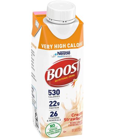 Boost Very High Calorie Nutritional Drink  Creamy Strawberry - No Artificial Colors or Sweeteners  8 Fl Oz (Pack of 12) - Buy Online on GoSupps.com