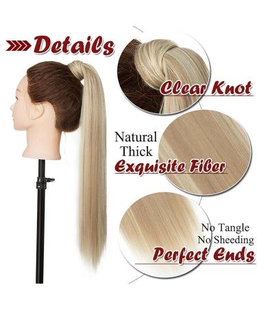 Shop S-Noilite Clip-In Hair Extensions - Ash Blond 58cm Ponytail Wrap Realistic Braid Hair for Effortless Style in Various Colors - Buy Online on GoSupps.com