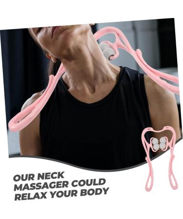 Subsofan Neck Massage Roller - 6 Wheel Kneading Device for Deep Tissue Relief | Acupuncture Tool Pink - Perfect for Neck & Shoulder Pain Relief - Buy Online on GoSupps.com