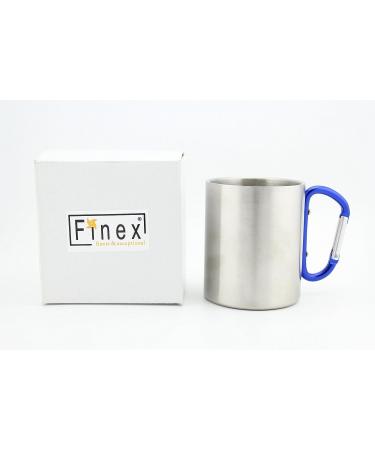 Finex 2pcs Set 11oz Stainless Steel Travel Mug with Carabiner Handle - Ideal for Outdoor Activities and Home Office Use - Buy Online on GoSupps.com