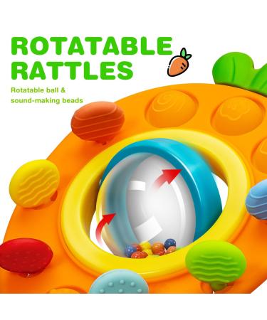 Buy Jiosdo Montessori Sensory Baby Toys - Silicone Pull String Rattle & Engine Toys (6 Months - 1 Year) - Orange Carrot - Buy Online on GoSupps.com