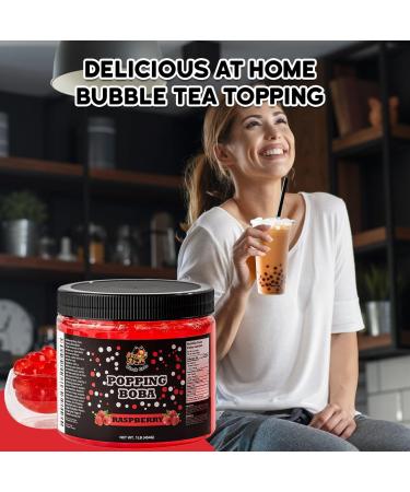 Popping Boba Pearls | 1LB (454g) | Bursting Tea Balls for Drinks Desserts Smoothies and Snack Toppings | Bubble Tea Tapioca Pearls Mix Kit (Raspberry) - Buy Online on GoSupps.com