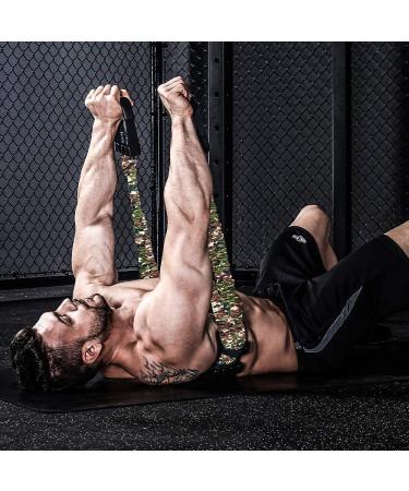 INNSTAR Adjustable Bench Press Push Up Resistance Bands Chest Builder Workout Equipment Arm Expander Resistance Training for Home Workout Gym Fitness Travel Training Camo Brown-200lb