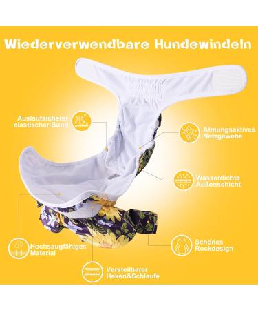 Demigreat High-Suction XS Folter Trousers & Adjustable Women's Bandages Dog Diapers for Bitches - 3 Piece Sunflower Set - Buy Online on GoSupps.com