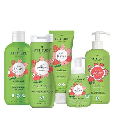 ATTITUDE Little Leaves Bubble Wash - Watermelon & Coco - 16 fl oz | Gentle Cleansing for Kids - Buy Online on GoSupps.com