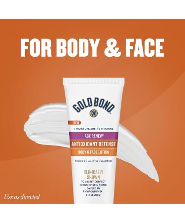 Gold Bond Age Renew Antioxidant Defense Body & Face Lotion Brightens Smooths & Evens Skin Tone Nongreasy Moisturizer With Vitamin C Superfruits & Green Tea 8 oz. - Buy Online on GoSupps.com