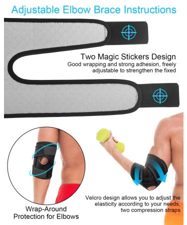 Elbow Brace with Dual-Spring Stabilizer | Adjustable Golfers Elbow Support for Arthritis & Tendonitis | Pain Relief for Men & Women - Buy Online on GoSupps.com