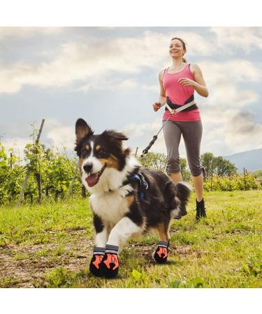 Waterproof Dog Shoes for Small & Medium Dogs | 4-Piece Anti-Slip Outdoor Paw Protectors - Reflective Straps (Orange XL) - Buy Online on GoSupps.com