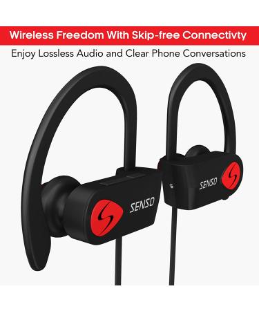 SENSO Bluetooth Headphones - HD Stereo Sweatproof Earbuds for Gym & Running - Buy Online on GoSupps.com