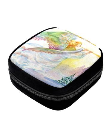 GIAPB Period Bag Sanitary Napkin Storage Bag Pad Holder for Period Makeup Pouch Vintage Hand Drawn Art Color3754