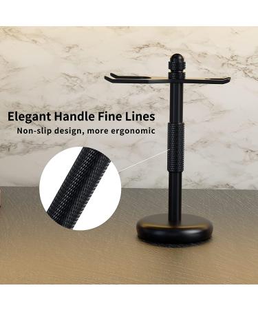 Favali Razor Plane Stand - Dark Chrome Shaving Brush Holder for Safety Cartridge & Disposable Razors - Shaving Rack Bracket - Buy Online on GoSupps.com