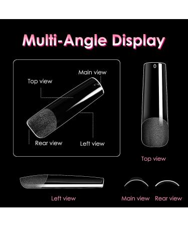 Ranrose Long Straight Nail Tips 240PCS - Professional Full Cover Gel x Acrylic Nails, 12 Sizes Pre-shaped XXL False Nails for DIY Press On Extensions - Half Matte Fake Nails - Buy Online on GoSupps.com
