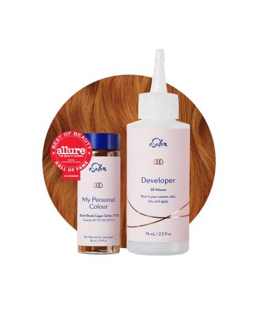 eSalon Permanent Hair Colour Set 100% Grey Coverage At-home Hair Colour 0% Ammonia Multi-dimensional Hair Dye Professional-grade Hair Colour Dark Blonde Copper Gold 7CG