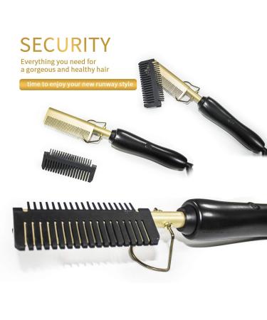 Hair Smoothing Brush - Ion Technology & Ceramic Coating for Wet/Dry Hair | Black Gold - Buy Online on GoSupps.com