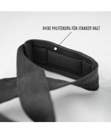 ASTUNGT Figure 8 Train Aid - Padded Weightlifting Straps for Bodybuilding Pull-Ups Powerlifting & Cross Training - Black - Buy Online on GoSupps.com