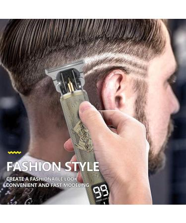 Professional Men's Hair Clipper Beard Trimmer Men's Hair Trimmer USB Rechargeable Portable Electric Shaver LED Screen Suitable for Adults and Barbers - Buy Online on GoSupps.com
