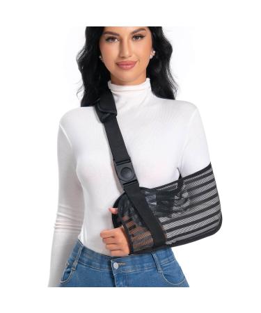 Arm Sling for Shoulder Elbow Waist Injury Medical Shoulder Immobilizer with Removable Padded Strap Breathable Arm Support Sling for Men Women Mesh Brace for Torn Rotator Cuff