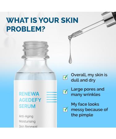 Renewa AgeDefy Niacinamide 5% Serum | Lightweight Hydrating Face Serum with Hyaluronic Acid and Antioxidants | Brightening Smoothing and Skin-Barrier Support for Radiant-Looking Skin 30mL - Buy Online on GoSupps.com