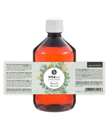 Vitafeel Almond Oil 500ml - Vegan GMO-Free | Ideal for Skin Hair & Aromatherapy | Essential Massage & Cosmetic Oil - Buy Online on GoSupps.com