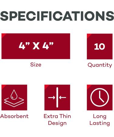 Dealmed Hydrocolloid Dressings 4 x 4 Extra Thin Bandages - Wound Care First Aid Kit Essential - Box of 10 - Buy Online on GoSupps.com