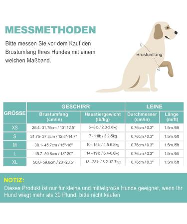 Haapaw Dog Harness & Leash Set - No Pull Adjustable Reflective Step-in Vest for Small/Medium Dogs - Turquoise Comfortable Fit for 4.5-6.8 kg - Buy Online on GoSupps.com