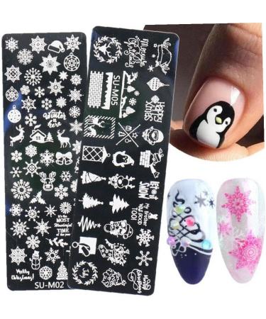 Onsinic Christmas Nail Stamper Kit - 6 Piece Art Stamping Plates with Snowflakes & Christmas Tree Images for Winter Manicure - Perfect for Women & Girls' Salon Decoration - Buy Online on GoSupps.com