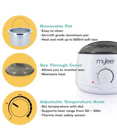 Mylee Professional Electric Guard Heaters for All Growth Types | Customizable Depilatory Wax Melts & Heaters with Safety Control - 500ml - Buy Online on GoSupps.com