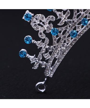 Frcolor Wedding Tiara Crown Rhinestones Crystal Bridal Pageant Princess Tiara Crown Headband (Blue) - Buy Online on GoSupps.com