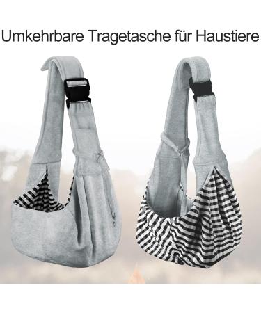 Petloft Reversible Small Dog Carrier - Adjustable Hands-Free Sling for Dogs Cats & Rabbits - Gray Cross-Body Carrier - Buy Online on GoSupps.com